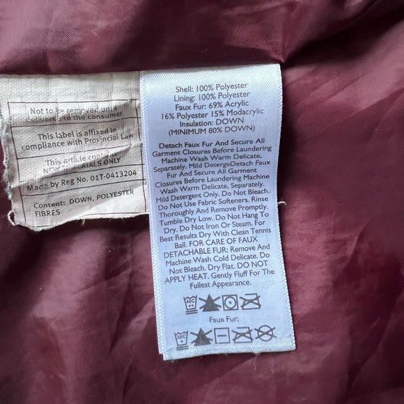 Eddie Bauer Burgundy Women’s Quilted Down Hooded Jacket - XS - Picture 9 of 10